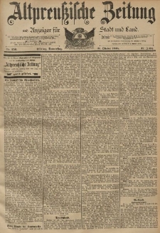 Altpreussische Zeitung, Nr. 256 Donnerstag 31 Oktober 1895, 47. Jahrgang