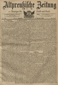 Altpreussische Zeitung, Nr. 258 Sonnabend 2 November 1895, 47. Jahrgang