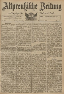 Altpreussische Zeitung, Nr. 262 Donnerstag 7 November 1895, 47. Jahrgang