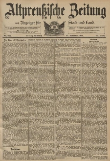 Altpreussische Zeitung, Nr. 267 Mittwoch 13 November 1895, 47. Jahrgang