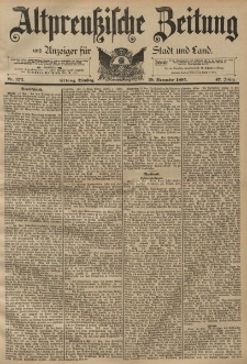 Altpreussische Zeitung, Nr. 272 Dienstag 19 November 1895, 47. Jahrgang