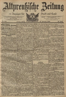 Altpreussische Zeitung, Nr. 274 Freitag 22 November 1895, 47. Jahrgang
