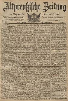 Altpreussische Zeitung, Nr. 276 Sonntag 24 November 1895, 47. Jahrgang