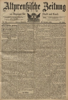 Altpreussische Zeitung, Nr. 281 Sonnabend 30 November 1895, 47. Jahrgang