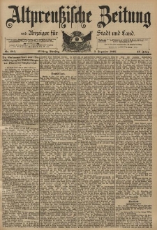 Altpreussische Zeitung, Nr. 283 Sonntag 3 Dezember 1895, 47. Jahrgang