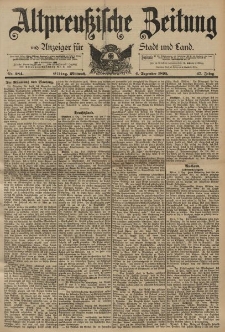 Altpreussische Zeitung, Nr. 284 Mittwoch 4 Dezember 1895, 47. Jahrgang
