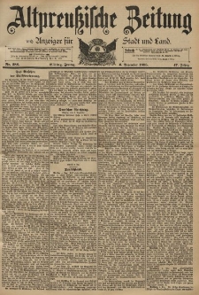 Altpreussische Zeitung, Nr. 286 Freitag 6 Dezember 1895, 47. Jahrgang