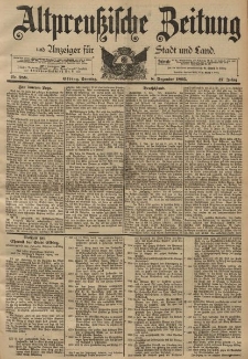 Altpreussische Zeitung, Nr. 288 Sonntag 8 Dezember 1895, 47. Jahrgang
