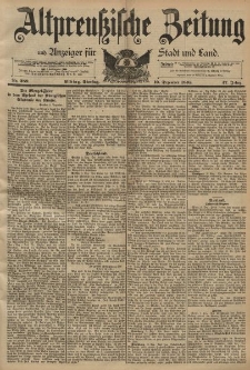Altpreussische Zeitung, Nr. 289 Dienstag 10 Dezember 1895, 47. Jahrgang
