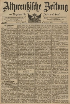Altpreussische Zeitung, Nr. 290 Mittwoch 11 Dezember 1895, 47. Jahrgang