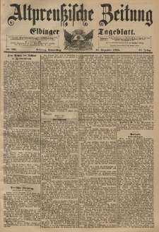 Altpreussische Zeitung, Nr. 297 Donnerstag 19 Dezember 1895, 47. Jahrgang