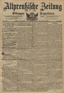 Altpreussische Zeitung, Nr. 299 Sonnabend 21 Dezember 1895, 47. Jahrgang