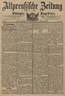 Altpreussische Zeitung, Nr. 2 Sonntag 3 Januar 1897, 49. Jahrgang