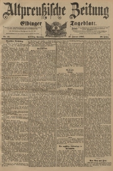 Altpreussische Zeitung, Nr. 14 Sonntag 17 Januar 1897, 49. Jahrgang