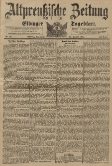 Altpreussische Zeitung, Nr. 19 Sonnabend 23 Januar 1897, 49. Jahrgang