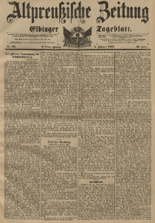 Altpreussische Zeitung, Nr. 30 Freitag 5 Februar 1897, 49. Jahrgang
