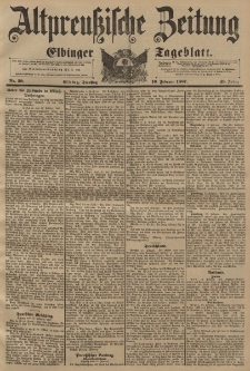Altpreussische Zeitung, Nr. 39 Dienstag 16 Februar 1897, 49. Jahrgang