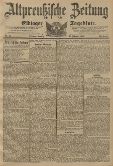 Altpreussische Zeitung, Nr. 44 Sonntag 21 Februar 1897, 49. Jahrgang