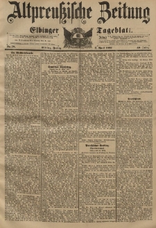 Altpreussische Zeitung, Nr. 78 Freitag 2 April 1897, 49. Jahrgang