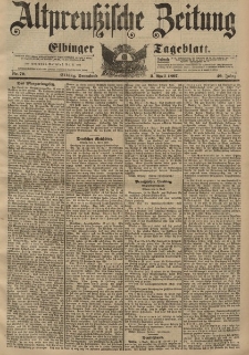 Altpreussische Zeitung, Nr. 79 Sonnabend 3 April 1897, 49. Jahrgang