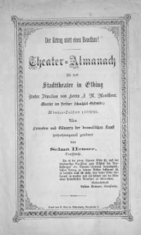 Theater-Almanach für das Stadttheater in Elbing (Winter-Saison 1889/90) - Mauthner L. M.