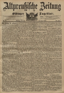 Altpreussische Zeitung, Nr. 92 Mittwoch 21 April 1897, 49. Jahrgang