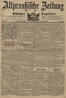 Altpreussische Zeitung, Nr. 105 Donnerstag 6 Mai 1897, 49. Jahrgang