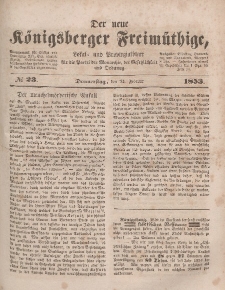 Der neue Königsberger Freimüthige, Nr. 23 Donnerstag, 24 Februar 1853