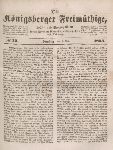 Der Königsberger Freimüthige, Nr. 52 Dienstag, 3 Mai 1853