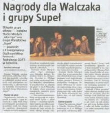 Nagrody dla Walczaka i grupy Supeł - wycinek prasowy