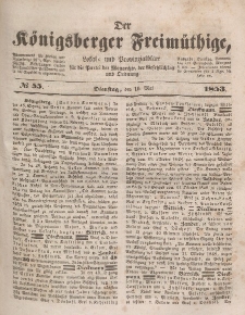 Der Königsberger Freimüthige, Nr. 55 Dienstag, 10 Mai 1853