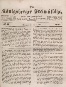 Der Königsberger Freimüthige, Nr. 57 Sonnabend, 14 Mai 1853