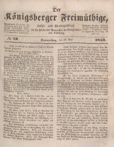 Der Königsberger Freimüthige, Nr. 59 Donnerstag, 19 Mai 1853