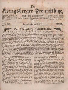 Der Königsberger Freimüthige, Nr. 75 Sonnabend, 25 Juni 1853