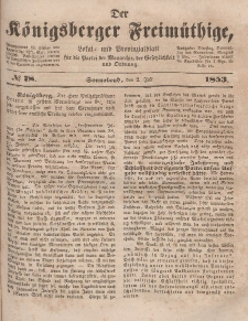 Der Königsberger Freimüthige, Nr. 78 Sonnabend, 2 Juli 1853