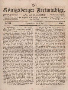 Der Königsberger Freimüthige, Nr. 81 Sonnabend, 9 Juli 1853