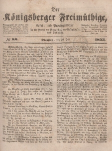 Der Königsberger Freimüthige, Nr. 88 Dienstag, 26 Juli 1853