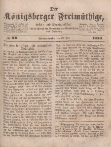 Der Königsberger Freimüthige, Nr. 90 Sonnabend, 30 Juli 1853