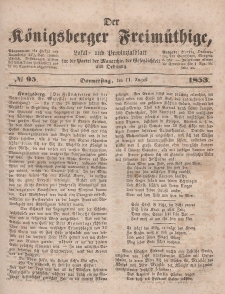 Der Königsberger Freimüthige, Nr. 95 Donnerstag, 11 August 1853