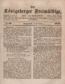 Der Königsberger Freimüthige, Nr. 99 Sonnabend, 20 August 1853