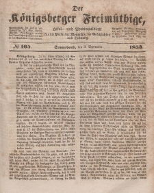 Der Königsberger Freimüthige, Nr. 105 Sonnabend, 3 September 1853