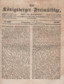 Der Königsberger Freimüthige, Nr. 107 Donnerstag, 8 September 1853