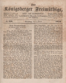 Der Königsberger Freimüthige, Nr. 118 Dienstag, 4 Oktober 1853