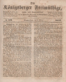 Der Königsberger Freimüthige, Nr. 119 Donnerstag, 6 Oktober 1853