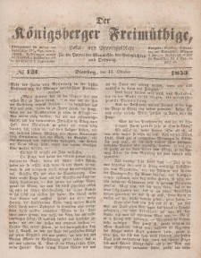 Der Königsberger Freimüthige, Nr. 121 Dienstag, 11 Oktober 1853