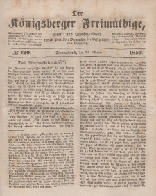 Der Königsberger Freimüthige, Nr. 129 Sonnabend, 29 Oktober 1853