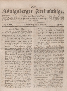 Der Königsberger Freimüthige, Nr. 146 Donnerstag, 8 Dezember 1853