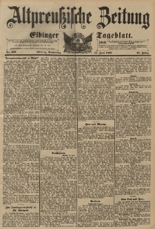 Altpreussische Zeitung, Nr. 139 Donnerstag 17 Juni 1897, 49. Jahrgang