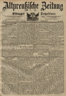 Altpreussische Zeitung, Nr. 178 Sonntag 1 August 1897, 49. Jahrgang