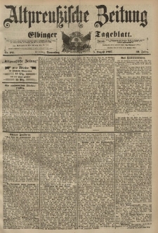 Altpreussische Zeitung, Nr. 181 Donnerstag 5 August 1897, 49. Jahrgang
